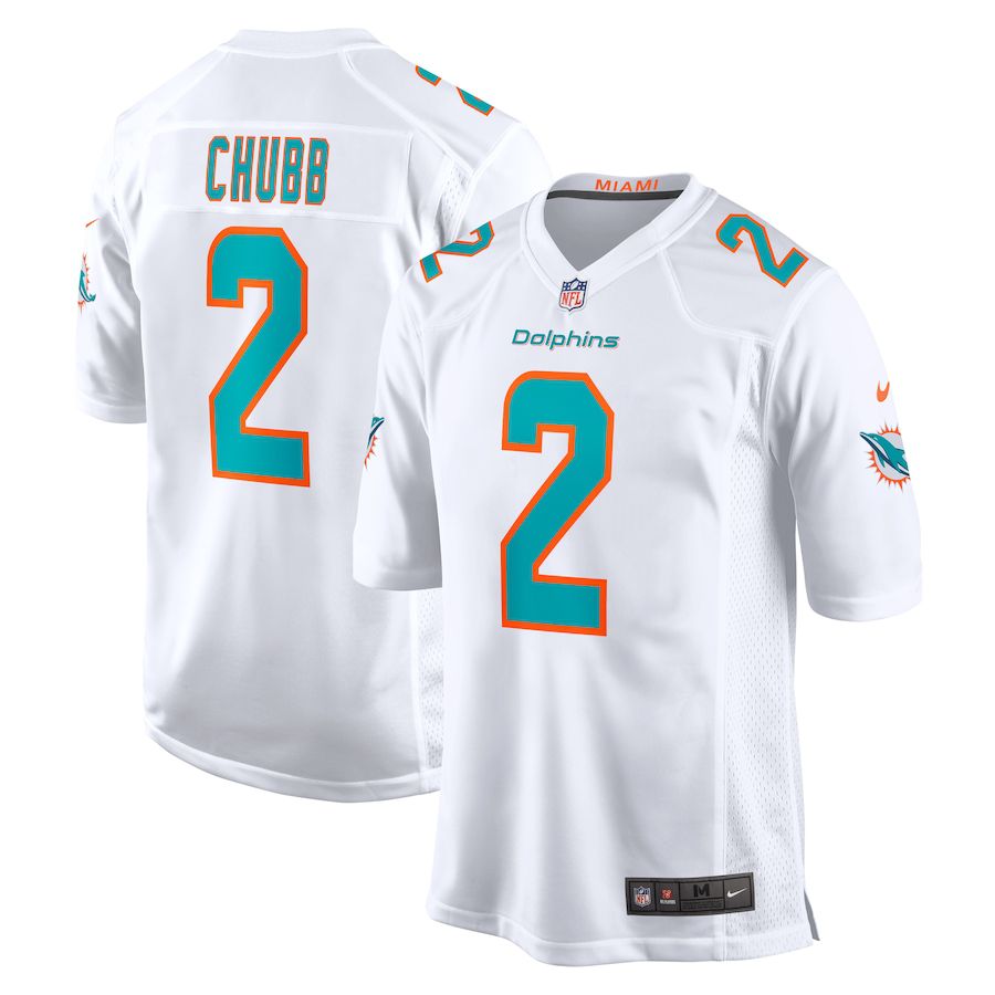 Men Miami Dolphins 2 Bradley Chubb Nike White Game Player NFL Jersey